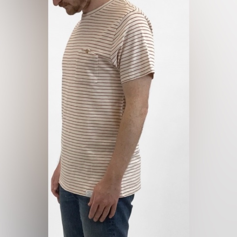 Poolhouse LA Classic Crewneck House Pocket Striped Tee-Shirt Unisex Size Small